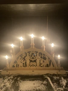 LED Schwibbogen Bergmann Stadt Lichterbogen Holz Weihnachten Fensterdeko 50cm - Bild 1 von 6