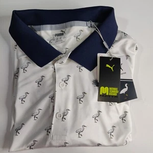 NWT Puma Mens XXL Golf Polo Shirt Special Edition Egrets Pattern Mattr White - Picture 1 of 7
