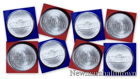 2011 2012 2013 2014 P+D Jefferson Nickel Set P+D in Mint Wrap from Mint Set Cover