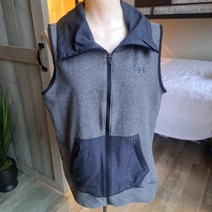 Under Armour Vest Women's Medium Full Zip Blue Gray Golf Leisure Sleeveless - Picture 1 of 8