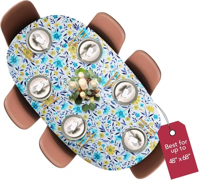 Covers for the Home Deluxe Elastic Edged Flannel Backed Vinyl Fitted Table Cover - Image 1 of 4