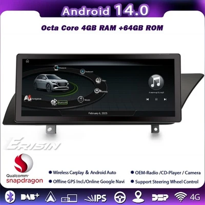 10.25" Car Stereo 4+64GB Android 14 CarPlay GPS IPS For Audi A4 A5 B8 S4 S5 RS4 - Image 1 of 4