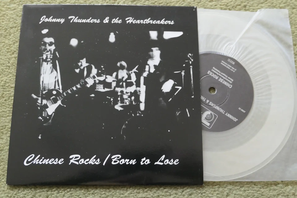 JOHNNY THUNDERS & HEARTBREAKERS – CHINESE ROCKS Clear Vinyl 7" - Nr MINT UK PUNK - Image 1 of 1