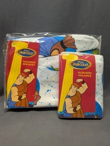 Vintage Disney Hercules Window Topper Valance 80x 14 & Twin Bed Skirt - Picture 1 of 2