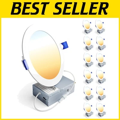 Modern 6" LED Recessed Ceiling Light, 5 Temperature Settings - Image 1 of 4