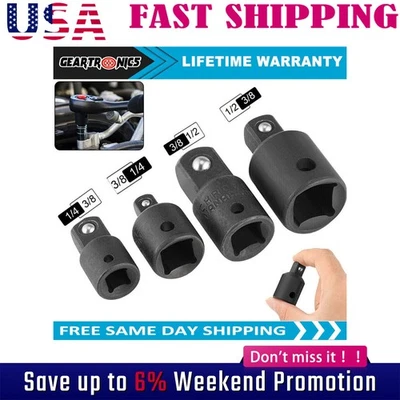 4-Pack/Set 3/8" to 1/4" 1/2 inch Drive Ratchet SOCKET ADAPTER REDUCER Air Impac* - Image 1 of 4