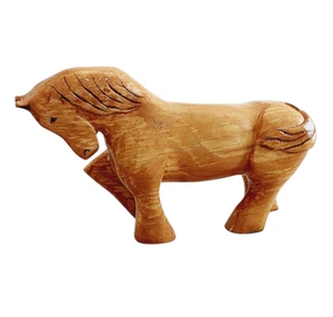 Beautiful Hand Carved Wooden Horse Sculpture Figurine - Picture 1 of 7