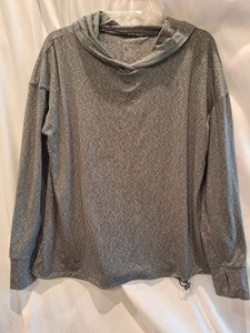 #544 Camisa con Capucha Nine West Cuello Capucha Gris Manga Larga Talla Lg - Imagen 1 de 5