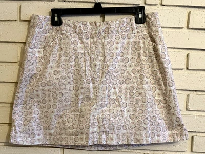 Falda corta Slazenger para mujer talla 10 blanca con patrón de círculo de 5 bolsillos tenis golf Foto 1 de 4