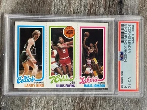 1980-81 TOPPS basketball Larry Bird Magic Johnson RC rookie original card PSA 4 - Picture 1 of 2