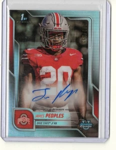 2025 Bowman Chrome U University James Peoples REFRACTOR AUTO R /299 OHIO STATE - Picture 1 of 1