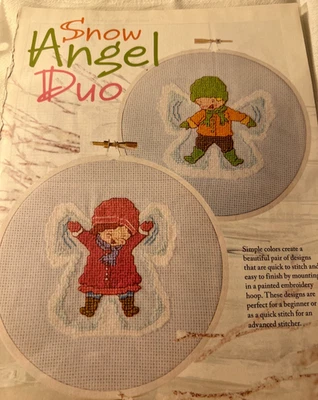 Snow Angel Duo Cross Stitch Pattern - Image 1 of 4