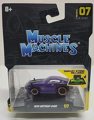 Muscle Machines 1972 Datsun 240Z Diecast W/ Stand #07 - Purple - Image 1 of 4