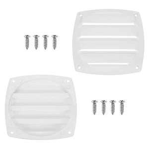 2 Pcs Boat Vent Cover,5.31x5.31 Inches Plastic Louvered Vents, White - Imagen 1 de 6