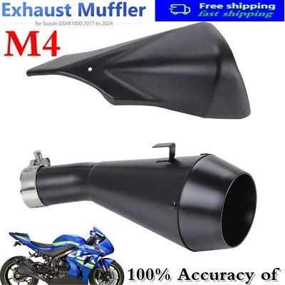 Tubo silenciador de escape 2 piezas con protector térmico para Suzuki GSXR1000 GSXR1000R 17-2022 Foto 1 de 4