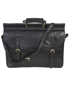 Scully Overnight Leather Work Bag Black 164-07-24-F - Picture 1 of 2