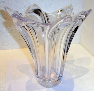#275# wunderschöne Tulpen Vase, transparent, markiert: ART Vannes FRANCE - Bild 1 von 9