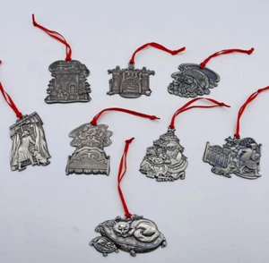 8er Set Zinn 'Twas The Night Before Christmas Hängeschmuck von Madision - Bild 1 von 8