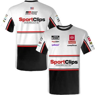 Denny Hamlin 2025 SportClips Sublimated Uniform Pit Crew T 恤 — 第 1/3 张图片