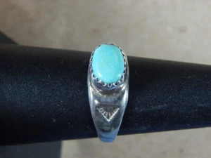 Anillo de ley turquesa vintage usado para mujer talla 7 - Imagen 1 de 3