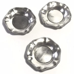 Ancienne Dînette 3 Assiettes Miniature En Argent Massif Modèle Perle - Imagen 1 de 3