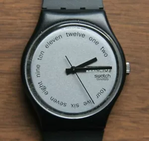 SWATCH GB717 - THE BURGLAR / AG1989 * VINTAGE * DAY-DATE - Picture 1 of 10