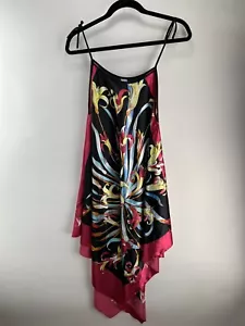 "Camisón midi triángulo floral satinado Sang Yuan Niao talla única 20"" Pit to Pit" - Imagen 1 de 8