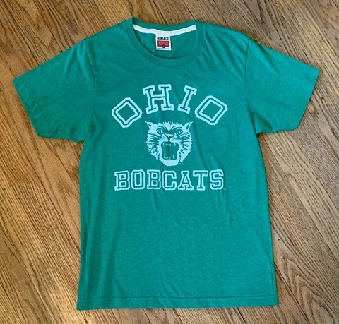Ohio Bobcats Vintage Homage Green T-Shirt Size Small Cover