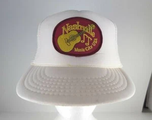 Sombrero de camionero vintage NASHVILLE Music City EE. UU. parche grande Snapback - Imagen 1 de 6