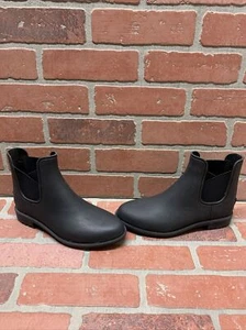 CALL IT SPRING Black Vegan Pull On Water Resistant Ankle Boots Women’s Size 7 - Picture 1 of 8