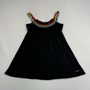 Coogi Babydoll ärmelloses Oberteil Damen Größe M schwarz rot gelb blau - Bild 1 von 12