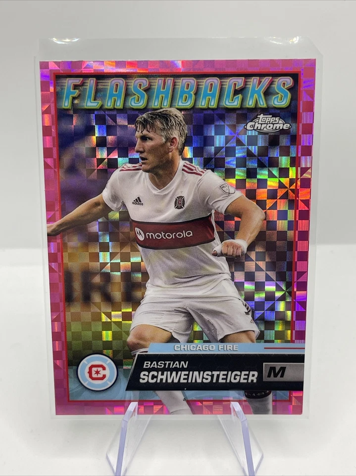 2023 Topps Chrome MLS BASTIAN SCHWEINSTEIGER FLASHBACKS PINK XFRACTOR #155 - Image 1 of 1