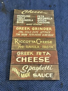 Old Wood Hand Painted Deli Food Restaurant Signs NJ (5) - Picture 1 of 7