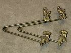2 Vintage Solid Brass Flower Curtain or Scarf Tie Back Holders