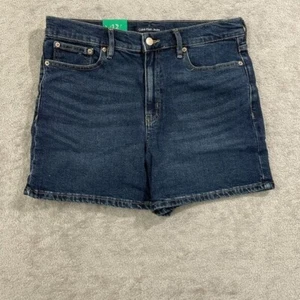 NEW Calvin Klein Womens 12 Denim High-Rise Shorts Dark Wash 99% Cotton - Picture 1 of 8