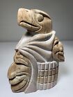 &quot;Jamie Henry&quot; Iroquois Native American Stone Totem Carving Statue Eagle Art