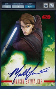 Topps Star Wars Card Trader 2020 Anakin Stellar Signatures Red Award 136cc - Picture 1 of 2