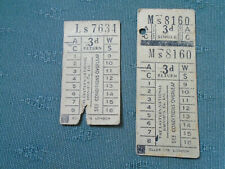 TWO VINTAGE EASTERN NATIONAL OMNIBUS COMPANY LTD BUS SERVICE TICKETS
