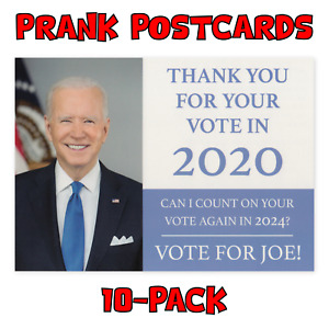 10-Pack Prank Postcards - Joe Biden Thank You For Vote - You Send To Victims