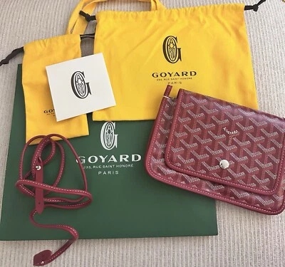 AUTHENTIC Goyard Plumet Pocket Wallet Crossbody Bag Red  NWT - Image 1 of 4