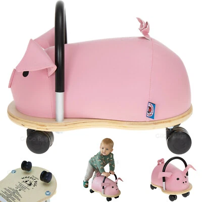 Wheelybug Rutscher Holz Spielzeug Wheely Bug Rutschtier Tier Klein 1,5 J Ferkel