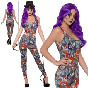 Fiebre Espeluznante Payaso Disfraz Damas Halloween Payaso Mono Vestido Elegante XS-L - Imagen 1 de 6