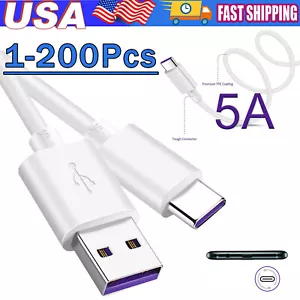 USB Type C Data Cable 5A Fast Charging USB-A to USB-C Charger lot Cord For Phone - Picture 1 of 18