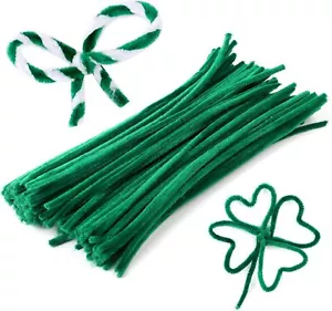 100 Pieces Green Pipe Cleaners, Cleaners Craft, Craft 100pcs, - Picture 1 of 7