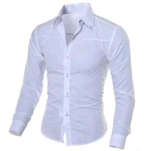 Fashion spring autumn Men Shirts New Arrivals Slim Fit Male Shirt Solid Long - Picture 1 of 29