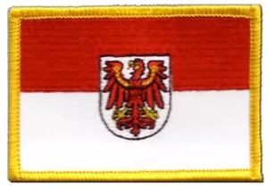 Deutschland Brandenburg Aufnäher Flaggen Fahnen Patch Aufbügler 8x6cm - Foto 1 di 1