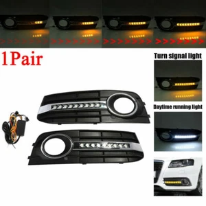 Front Bumper Grille Fog Light Flowing Led Signal DRL For AUDI A4 B8 2009-2011 BE - Picture 1 of 9