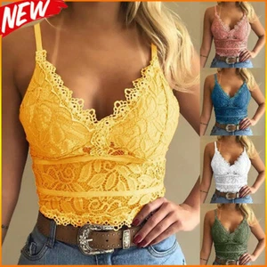 Damen Spitze BH BH Bustier kurzes Oberteil Camisole Cami Weste Tank - Bild 1 von 22