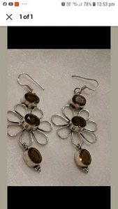 Smokey Topaz Eaarings - Picture 1 of 1