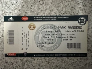 2009/10 Plymouth Argyle v Queens Park Rangers (15/08/09) Champ Match Ticket - Picture 1 of 1
